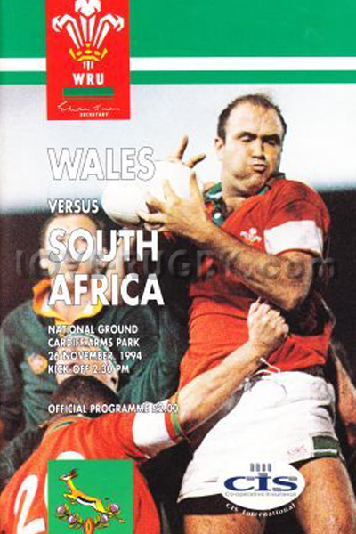 Wales South Africa 1994 memorabilia
